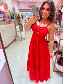 Vestido longo Elegância vermelho