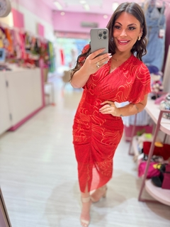 Vestido midi transpassado Mika