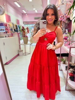 Vestido longo Elegância vermelho - comprar online