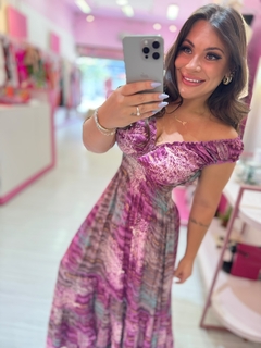 Vestido longo indiano roxo