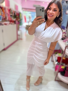 Vestido midi transpassado Mika