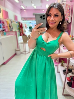 Vestido longo Elegância verde - comprar online