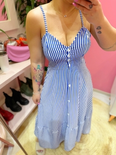 Vestido midi listrado regata Ana na internet