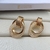 Brinco elos liso/trabalhado Banhado a Ouro 18K