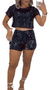 Imagem do Conjunto Feminino Balada Cropped E Short Paete Lantejoulas