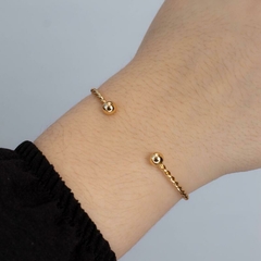 Pulseira Bracelete Trançado Banhada a Ouro 18K