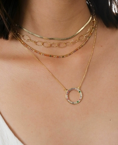 Choker em Zircônia Coloridas Banhada a Ouro 18k na internet