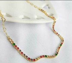 Choker em Zircônia Coloridas Banhada a Ouro 18k - comprar online