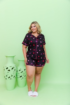 Americano Curto - Plus Size - Coração Rosa