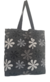 EcoBag - Preta Floral Chic - Reforçada com bolso interno com ziper