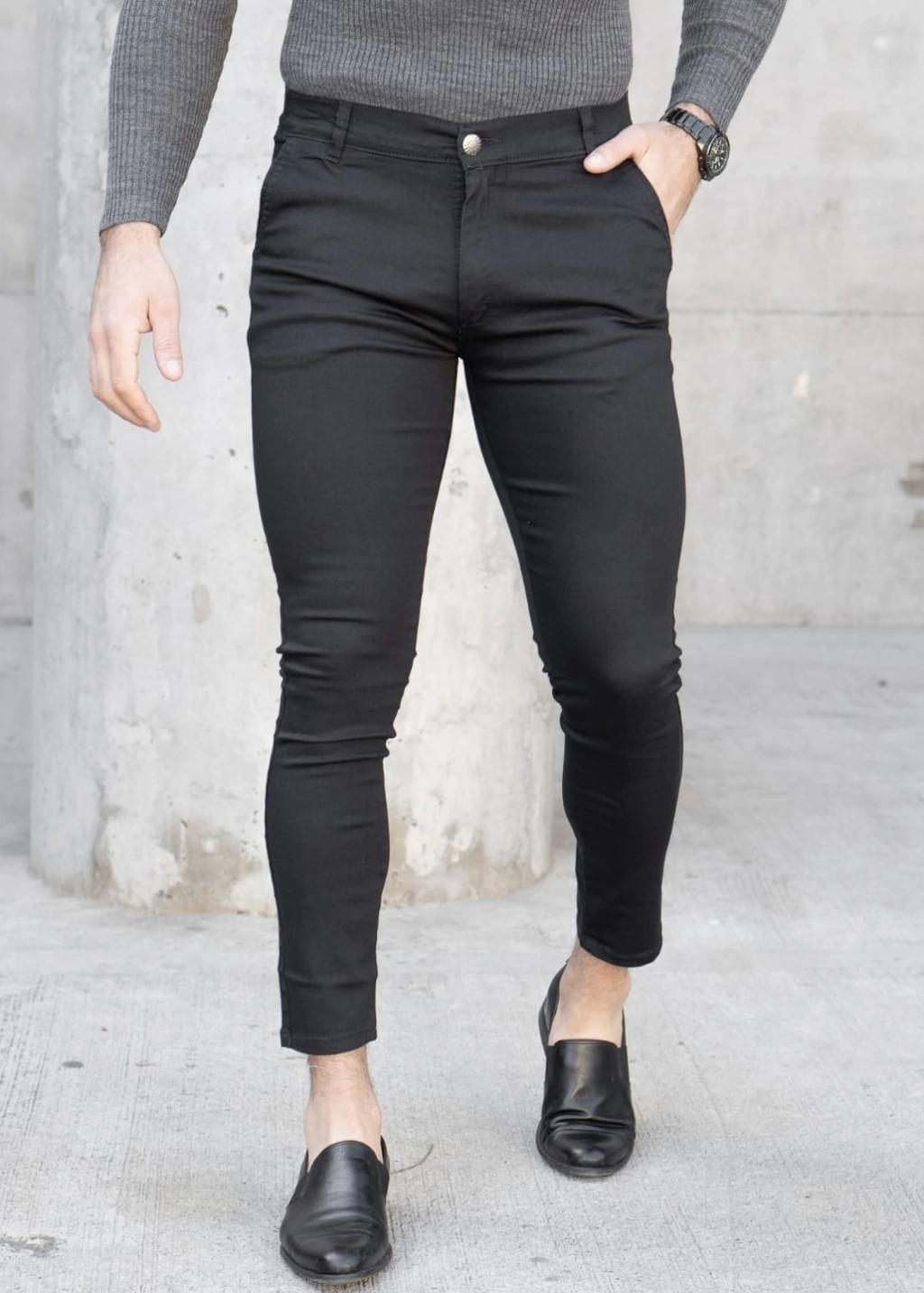 PANTALON CORTE CHINO NEGRO