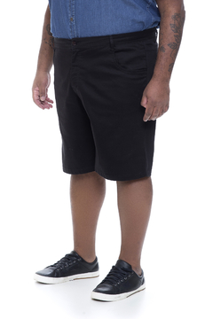 Bermuda Masculina Sarja Plus Size Preta - comprar online