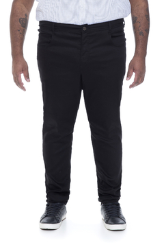 Calça Sarja Plus Size Masculina Power Confort Preta Skinny