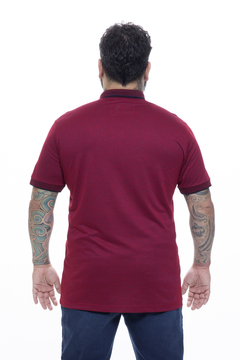 Camisa Polo Masculina Plus Size Viscose Bordo na internet