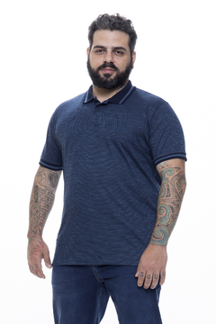 Camisa Polo Masculina Plus Size Petroleo - comprar online