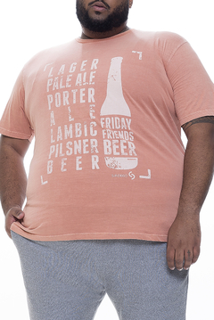 Camiseta Masculina Plus Size Estampada Beer - comprar online