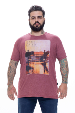 Camiseta Masculina Plus Size Estampada Summer Moments