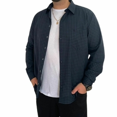 Camisa Manga Longa Plus Size Masculina Xadrez Médio - comprar online