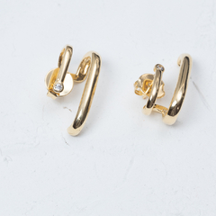 Ear Hook dourada banhada a Ouro 18k Gait