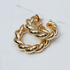 Brinco argola antialérgica dourada banhada a Ouro 18k Faggi - comprar online