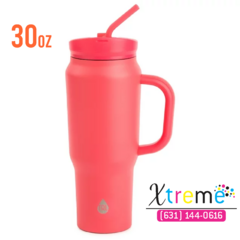 Taza de viaje con lavabo de acero inoxidable TAL con pajita de silicona, 30 oz