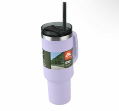 Taza de vacío de acero inoxidable, taza térmica de 40 oz con aislamiento en frío, taza de café, taza térmica compacta y ligera morada. - comprar en línea