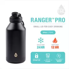 TAL Stainless Steel Ranger Water Bottle 64oz, Black Termo Americano - comprar en línea