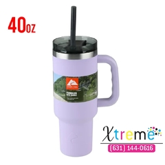 Taza de vacío de acero inoxidable, taza térmica de 40 oz con aislamiento en frío, taza de café, taza térmica compacta y ligera morada.