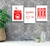 Kit Lavanderia Vermelho - 3 Placas Decorativas