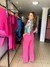 Calça de alfaiataria pantalona com bolso frontal pink - loja online