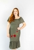 Vestido angélica verde militar com bordado - comprar online