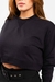 Cropped moleton manga longa preto - loja online