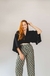 Top cropped com mangas amplas e regulágem preto - loja online