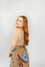 Cropped em linho com lacinho bege - loja online