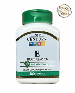 Vitamina E - 180 Mg - 400 Iu - 100 Capsulas - 21st Century -