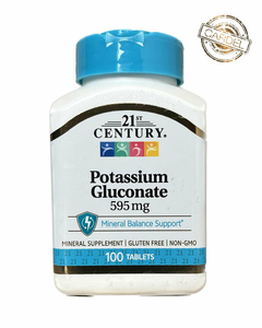 Gluconato De Potasio - 595 Mg - 100 Capsulas - 21st Century