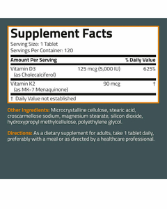 VITAMINA K2+D3 - BRONSON - 90MCG/5000IU - 120 CAPSULAS - en internet