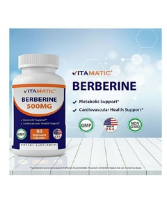 BERBERINA - 500MG - VITAMATIC - 60 CAPSULAS - - VIDACARDEL