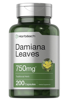 HOJA DE DAMIANA - 750 MG - HORBAACH - 200 CAPSULAS