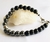 Pulsera De Piedra Hematite con Perla Negra de Acero Hombre - comprar online