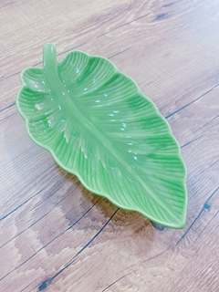 Travessa Folha Verde Porcelana - comprar online