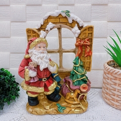 Decorativo de Cerâmica Papai Noel na Janela