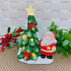 Papai Noel Porcelana Árvore Natal com Luz