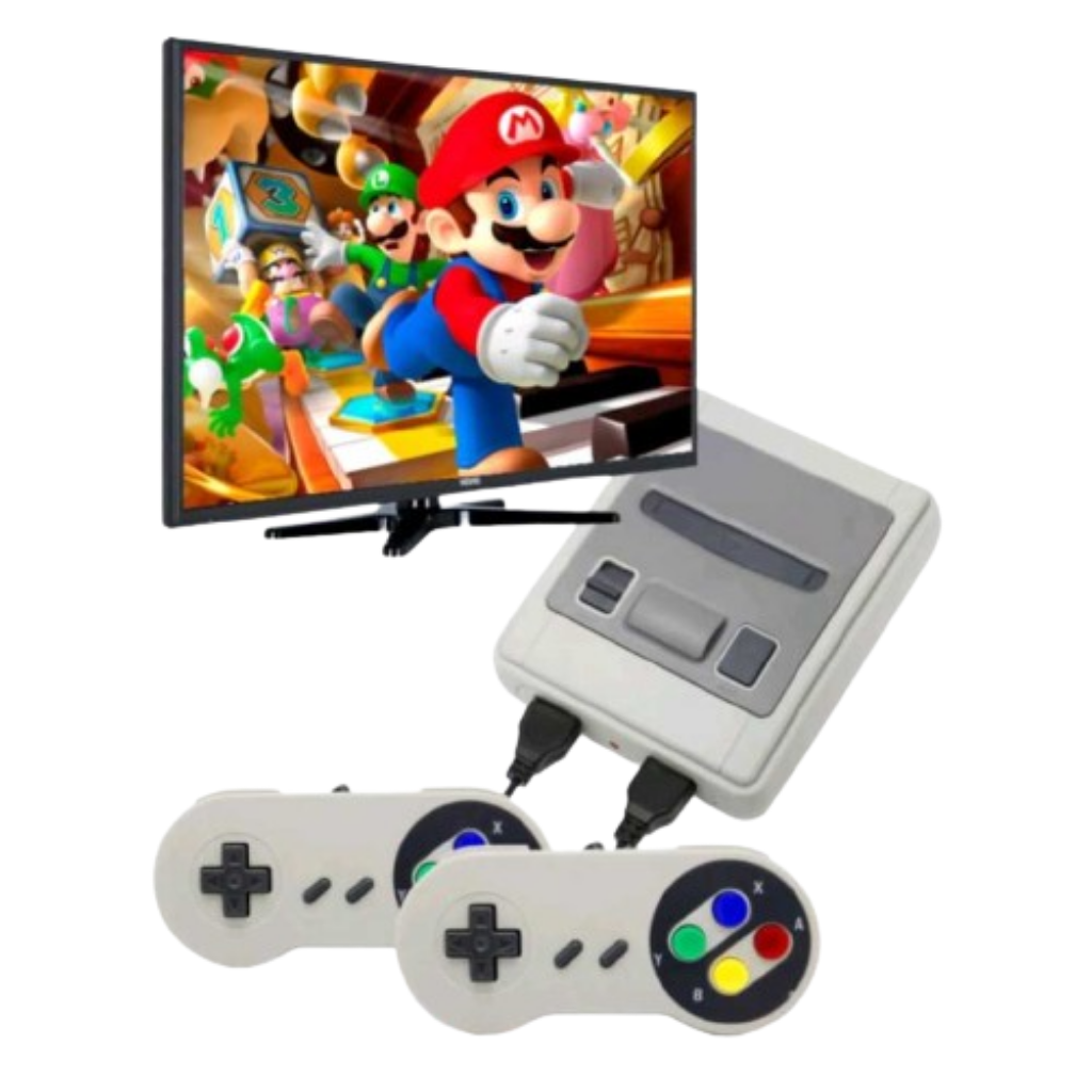 Video Game Minigame Stick Classic Super Nintendo Com 2 Controles Com Fio 8  Bits 620 Jogos 4k Retro Original Nf