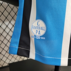 Camisa Grêmio I 23/24 - Masculino Jogador - Azul, Preto e Branco - loja online