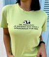 T-shirt camiseta verde ok preguiça