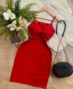 Vestido tubinho alça alcinha vermelho - comprar online