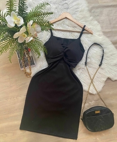 Vestido tubinho alça alcinha preto - comprar online