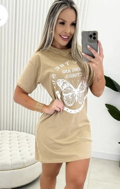 Vestido camisetão estampado cores na internet