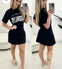 Vestido camisetão estampado cores - Dalia Rosada